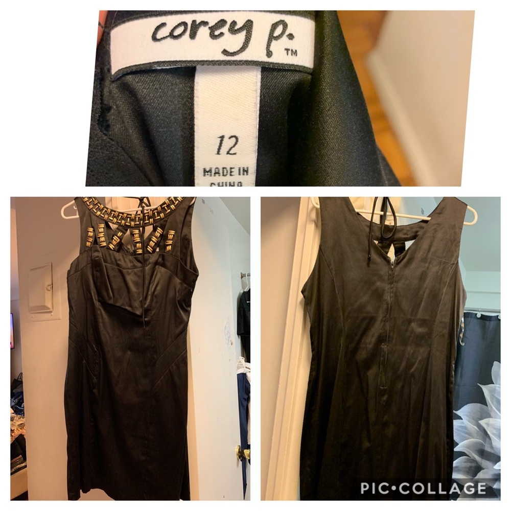 Black satin dress